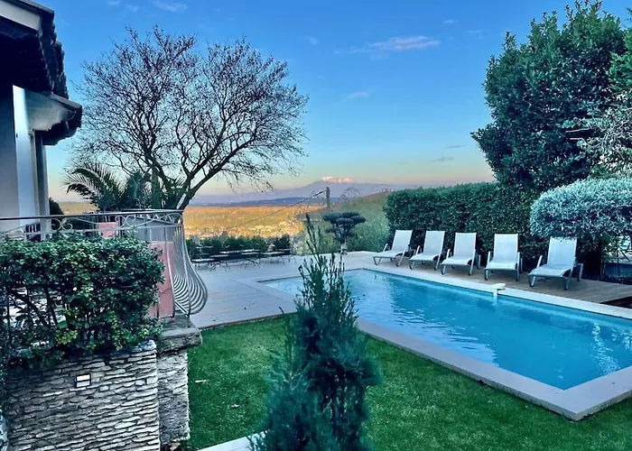 Vm - Magnanarelle - Maison De Charme Provence Les Avignon - Piscine , Climatisation&vue Exceptionnelle Villa Villeneuve-lès-Avignon